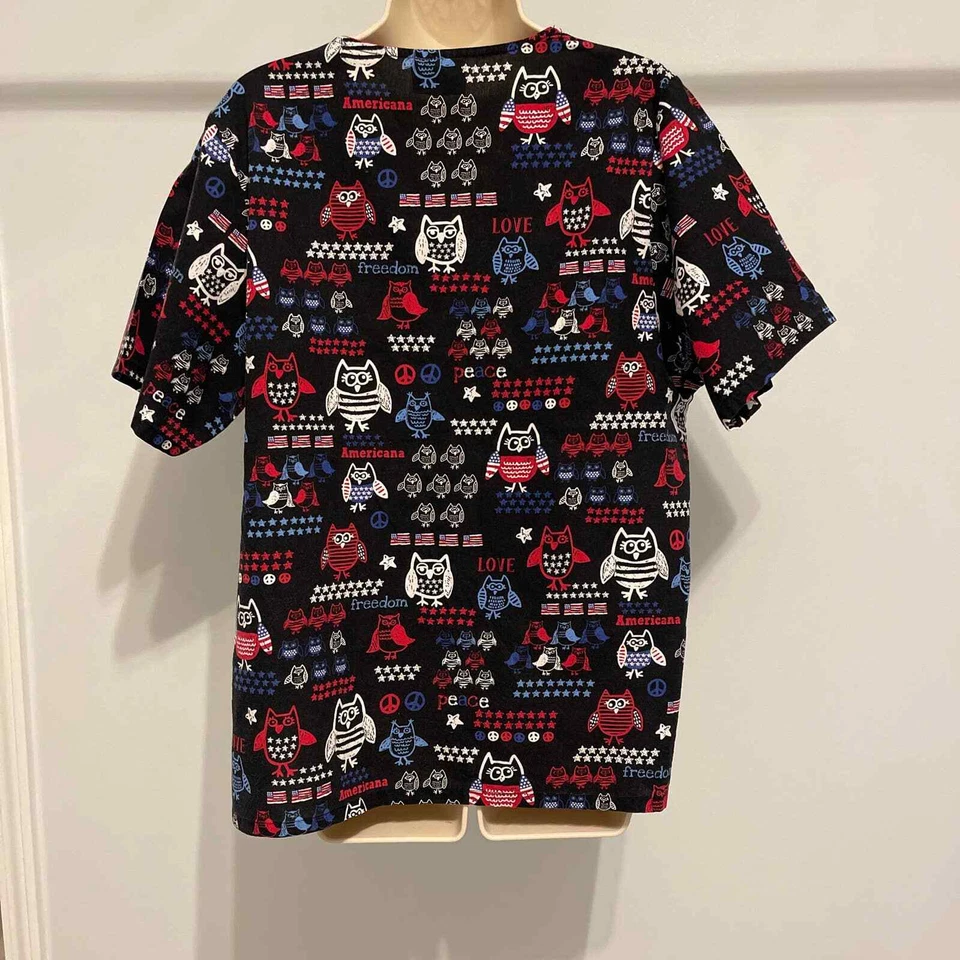 Tafford Preto, Vermelho, Branco, Azul, Peace Freedom Owl Design Médio - Imagem 2 de 4