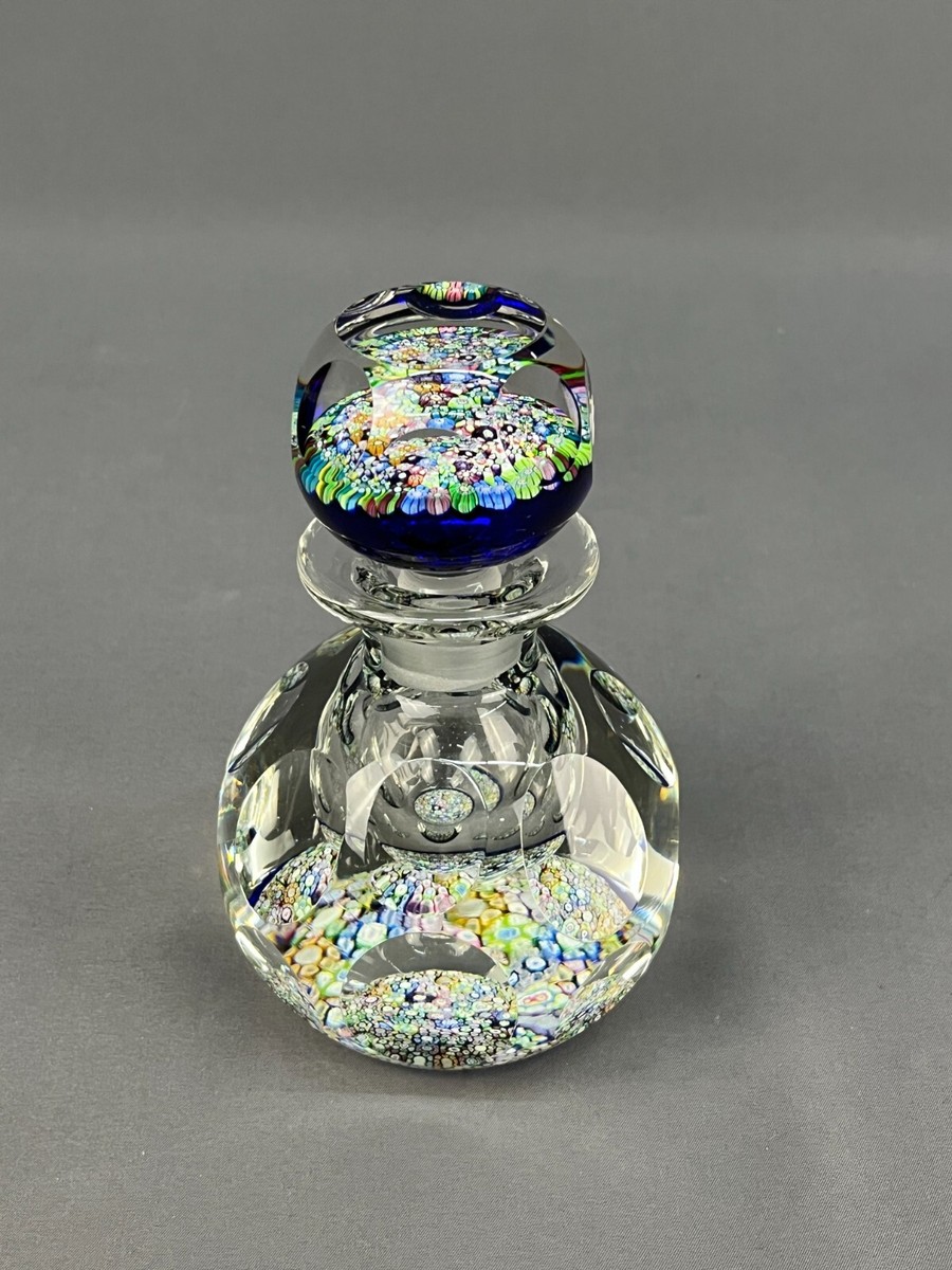 Perthshire Millefiori Faceted Crystal Perfume Bottle Paperweight
