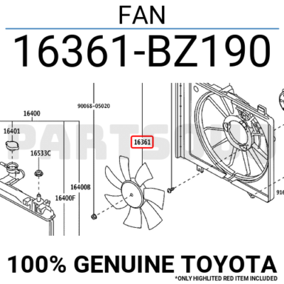 16361BZ190 Genuine Toyota FAN 16361-BZ190 | eBay