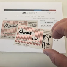 Jack Ruby's business card for Carousel Club - Perfect Replica.  $5 ea.