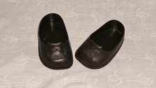 ZUBEHÖR Vintage schwarze Schuhe große Puppe JUMACO (8,5x4,5) SHOES PUPPET