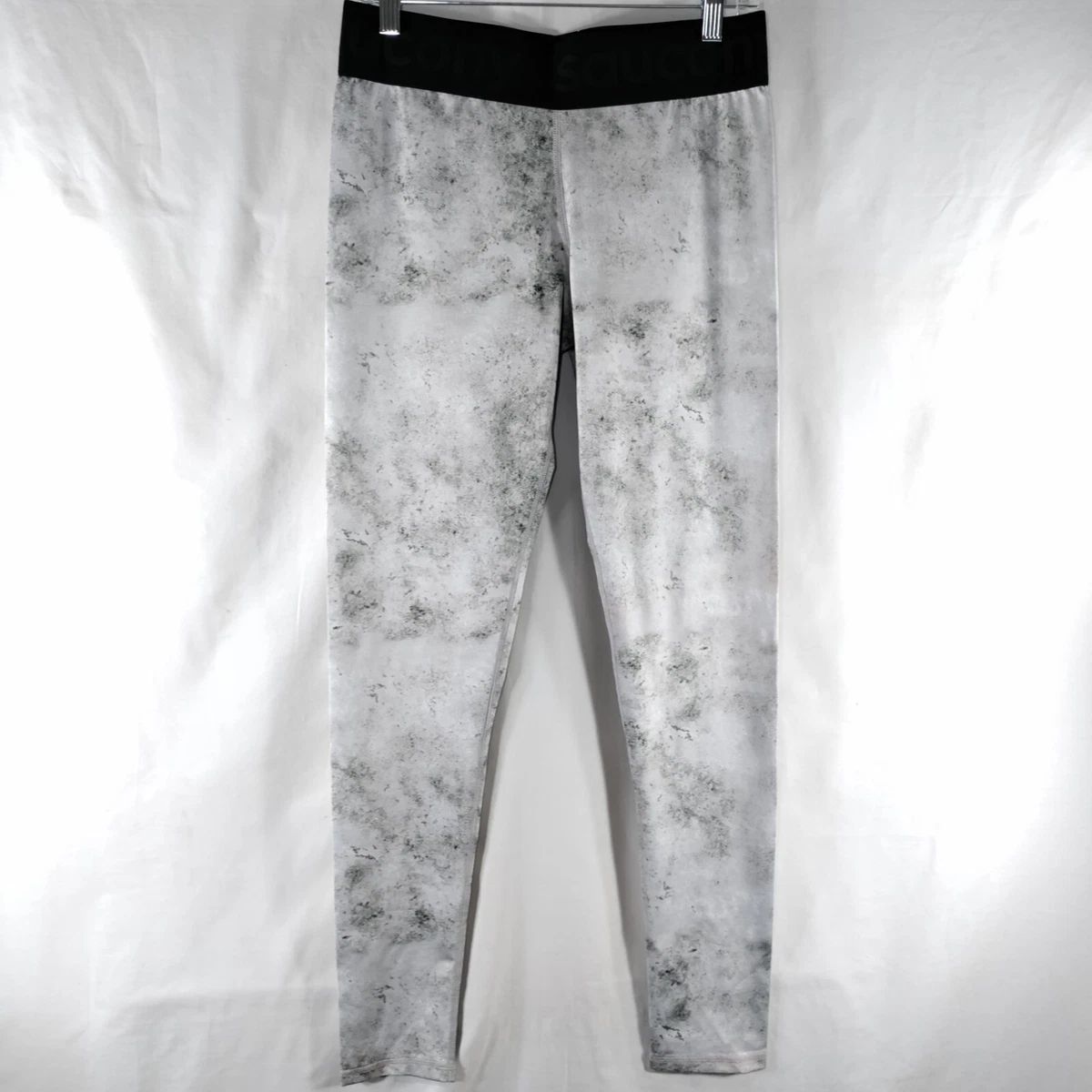 Saucony Athletic Pants Womens Size M Gray Splatter Paint Mid Rise Pull On