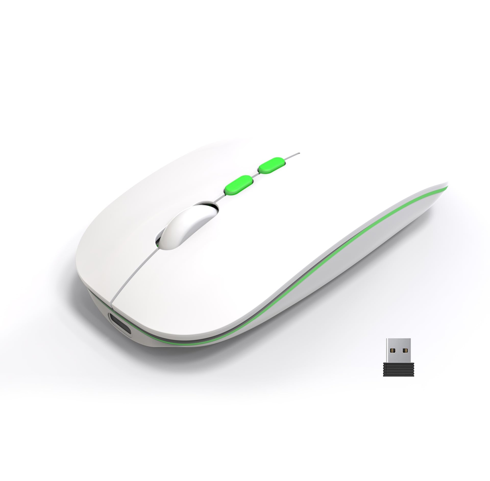 Slim Rechargeable 2.4G Bluetooth Wireless Mouse for Laptop with Ergonomic Design and Portable Lightweight Build