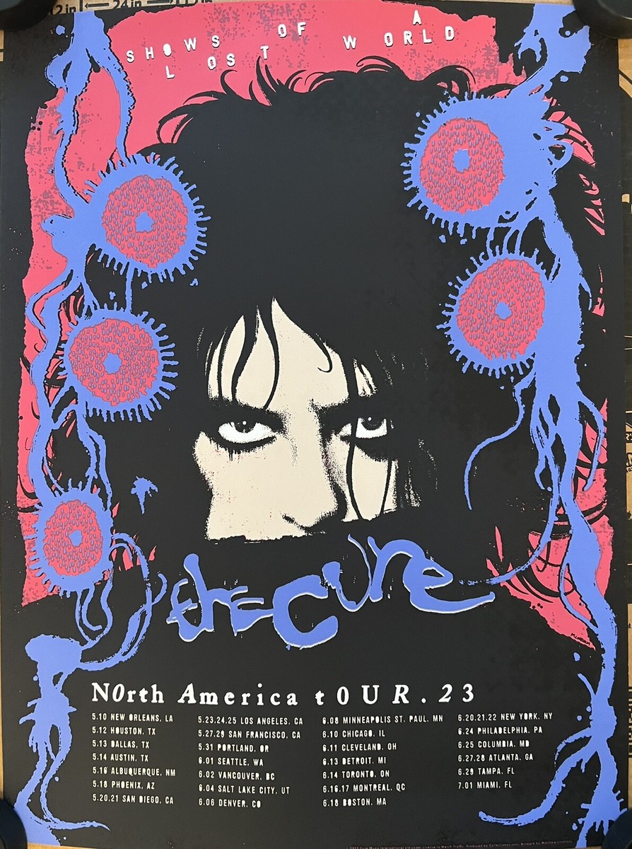 THE CURE TOUR POSTER 2023 SHOWS OF A LOST WORLD MATTHEW LINEHAM
