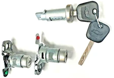 Chevy Ignition Switch Lock Cylinder + 2 Front Door Lock Cylinders W/2 Logo Keys