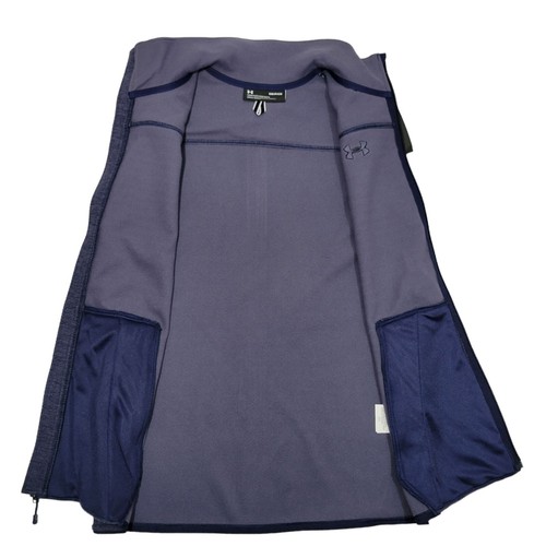 Chaleco Under Armour Para Hombre Pequeño Especialista en Vellana Rejilla Azul Cremallera Completa Bolsillos NUEVO - Imagen 7 de 16