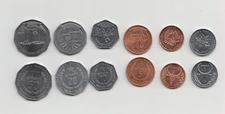 MADAGASCAR: Set of 6 Coins -1, 2, 5, 10, 20, 50 Ariary 2003 - 2024 Series AU-UNC