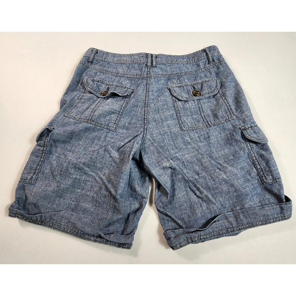 Merona Fit 4 Cargo Shorts Cuffed Hem Womens Size 6 Blue - Image 4 of 4