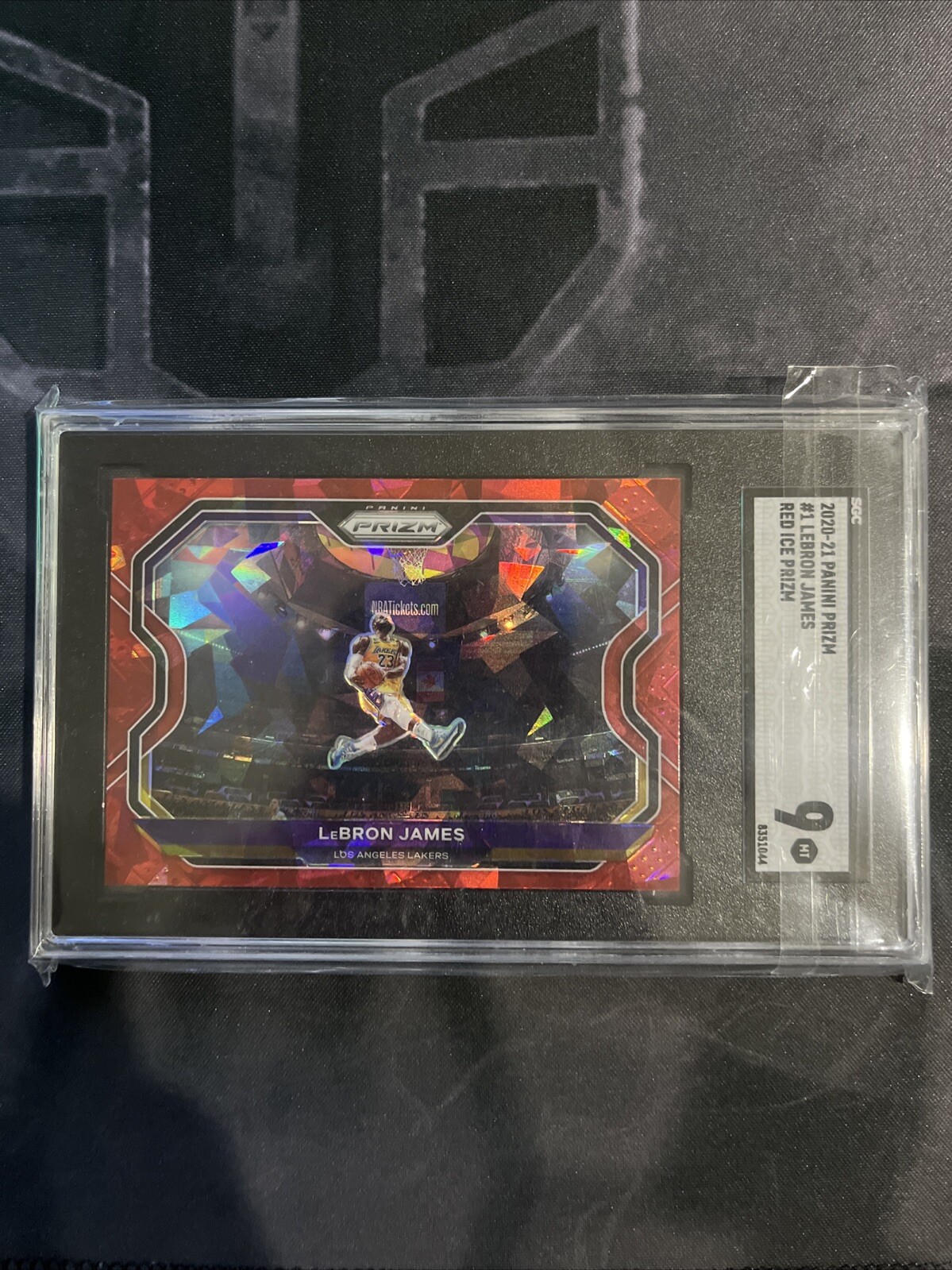 2020 Prizm LeBron James Kobe Tribute Red Ice SGC 9