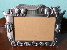 Fetco Home Decor Pewter Noah's Ark Children's 4X6 Glass Photo/Picture Frame