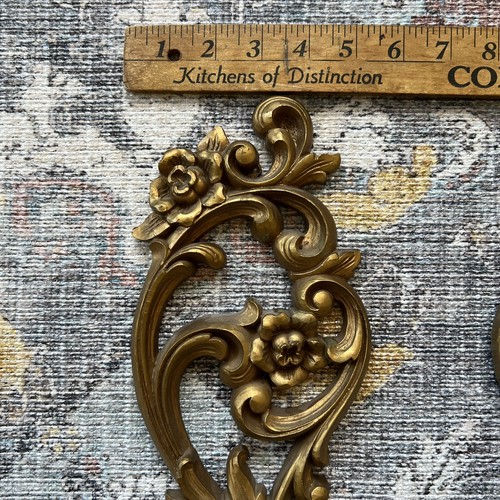Vintage Rococo MCM Gold Wall Sconces Candle Holder Hollywood Regency - Bild 6 von 6