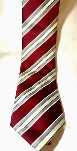 Donald Trump Signature Collection Silk Tie Red/White/Gray Striped - Picture 1 of 6