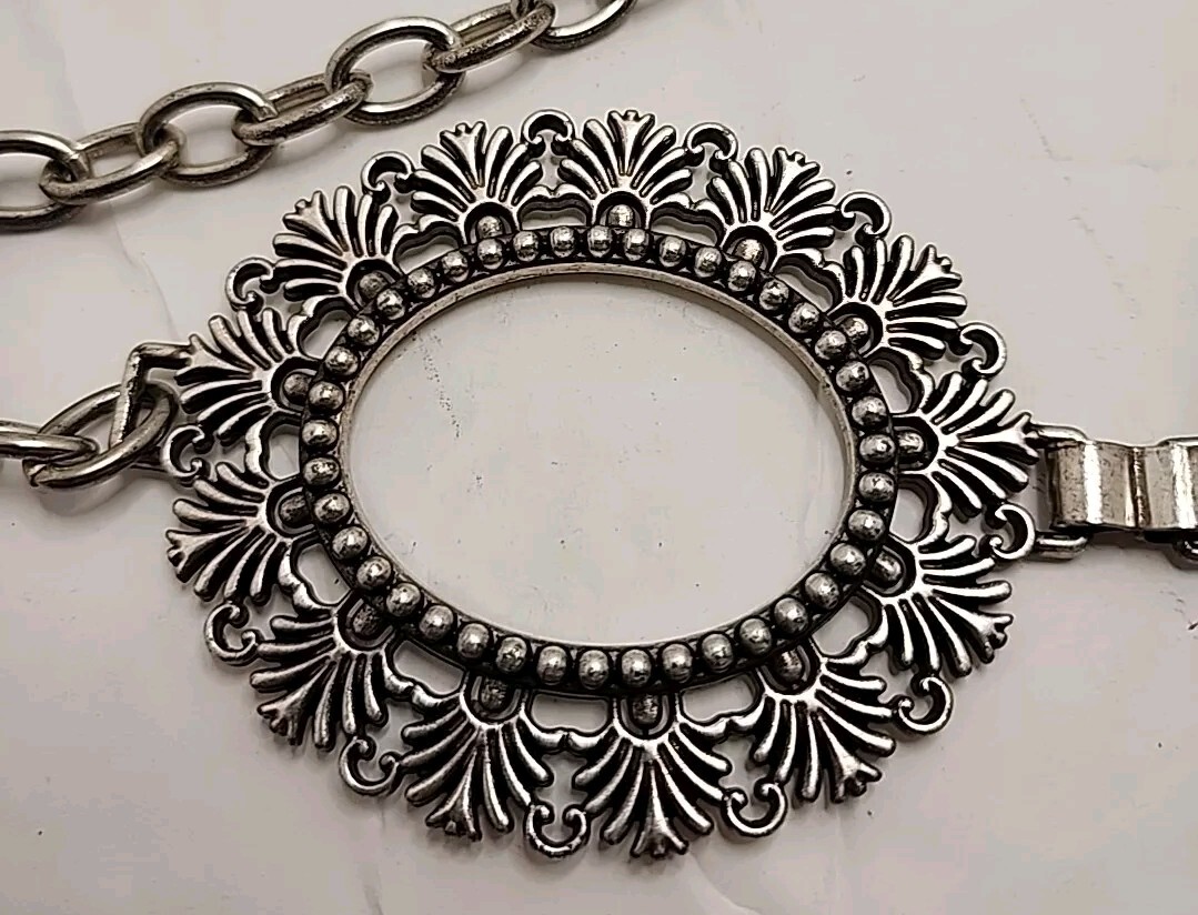 Chico\'s Retired Pewter/Antique Silver Tone Medallion Belt 41\