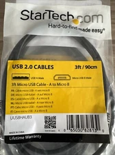 Lot of 12 StarTech USB 2.0 Cables USB A Male to Micro B Male 3ft New