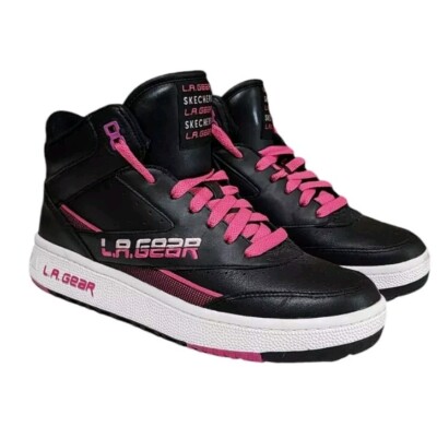 Gear x Skechers Pink Black Hi Top Sneakers RARE 155070 Womens US 