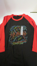 NWT Def Leppard "Hysteria" Black  Red Graphic Baseball Sleeve T-Shirt Size L