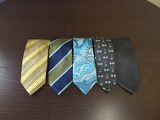 Handmade Silk Neck Ties 100 Silk Lot 5 Various Brands Colors Patterns