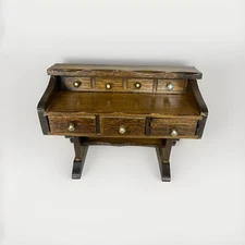 Concord Miniatures Dollhouse Wood Trestle Desk New Vintage Stock