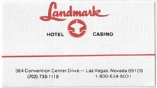 Tarjeta de visita original Landmark Hotel Casino Las Vegas nuevo stock antiguo nuevo en stock Nevada