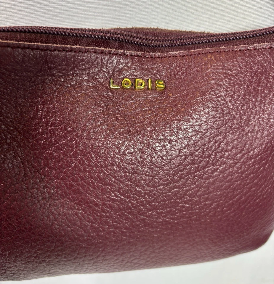 Bolsa de couro italiana Lodis Emily 5 em 1 conversível Borgonha - Imagem 2 de 4