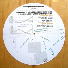Dual CS503/CS511/CS514/CS515/CS520/CS525/CS530/CS610Q/CS620Q Tonearm Protractor