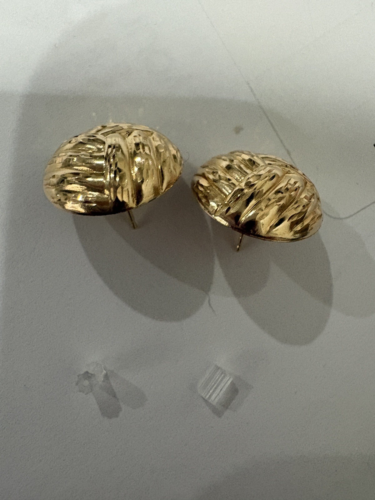 Solid 14K Yellow GOLD Button Stud Earrings - image 6