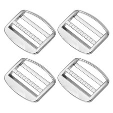 4pcs Ladder Lock Buckle Slider 1-1/2" Zinc Alloy Adjustable Buckle, Silver 7