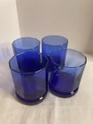 Vintage Cobalt Anchor Hocking Essex Panel Rock Glasses Set Of Four 10 Oz