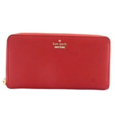 Kate Spade Leather Wallet Red Long Coin Card Pocket Very Good