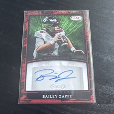 Bailey Zappe 2022 Sage Artistry Red Rookie Auto #A-BZ Browns Rc