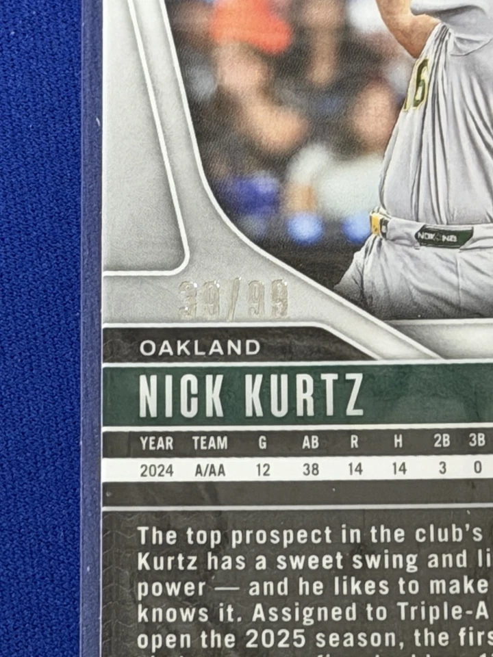 Nick Kurtz 2025 Panini Prizm Red Checker X-Fractor #94/99 Rookie Of The Year A'S - Image 4 of 4