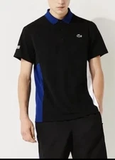 NEW LACOSTE SPORT COLORBLOCK MESH BREATHABLE PIQUÉ TENIS POLO SHIRT SIZE L