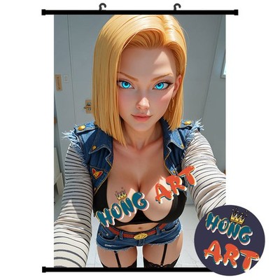 Anime Poster Game Android 18 Canvas Print Wall Scroll Painting 60x90cm Decor 