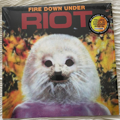 RIOT FIRE DOWN UNDER LP VINYL LIMITED 2016 ORANGE / YELLOW IRON MAIDEN DIO