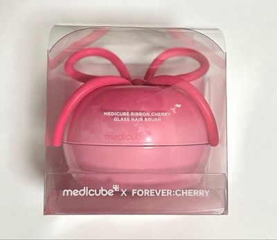 Medicube x FOREVER CHERRY Hair Brush Ribbon Cherry Pink Detangling NEW in Box