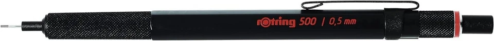 Lápiz mecánico rOtring HB 500 negro 0,5 mm paquete de 12 grafito/dibujo/boceto Foto 2 de 2