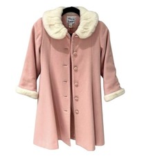 VTG Florence Eiseman PINK WOOL PEA COAT Wool ...