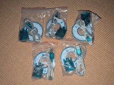 Lot of five 5 3-foot USB  -  serial 9-pin adapters