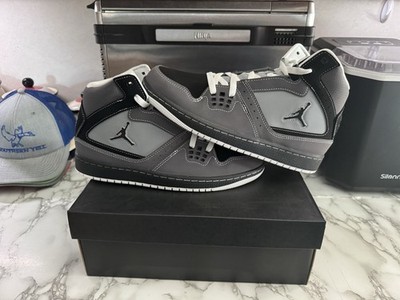 Jordan Air Jordan 1 Flight Gray Black White Men's Mid Top Sneakers 372704-002