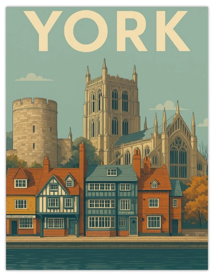 York England Scene Large Fridge Magnet Travel Souvenir Gift Historic City Art