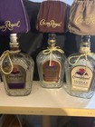 Crown Royal Bottle Table Lamp Set of 3 w/ Purple Brown Tan Shades Distillery — photo 1