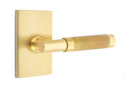 Emtek Select Passage, Rectangular Rosette, T-Bar Stem, Knurled Handle US4 LH