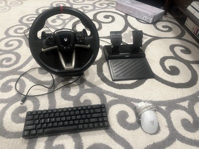 PC Gaming Bundle Hori Racing Wheel, RK68 Keyboard, and Razer DeathAdder Mouse