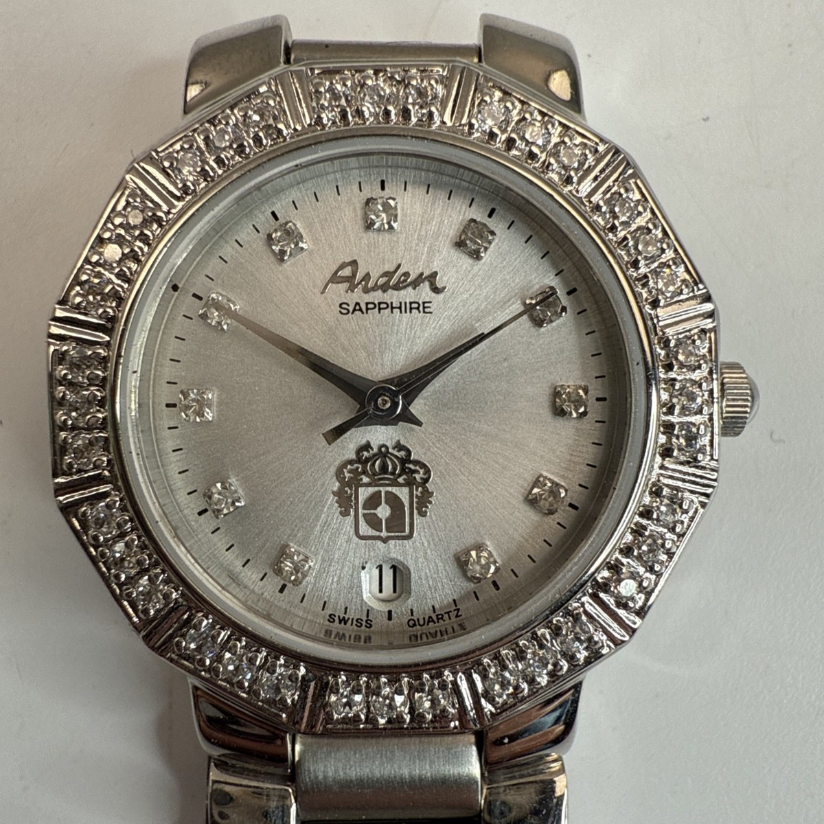 LOUIS ARDEN SAPPHIRE Swiss Quartz 18K Gold ELECTROPLATED Watch 
