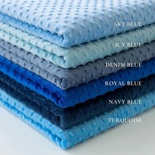 Blue Minky Fabric Plush Dimple Dot 60 Inch Wide Soft Baby Blanket
