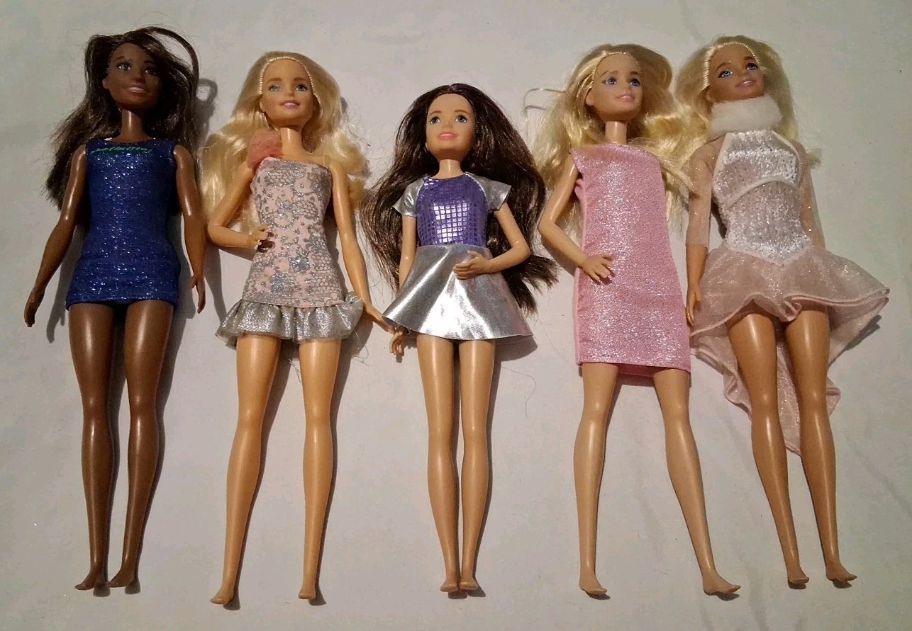 Lot Of 5 Mattel Barbie Dolls