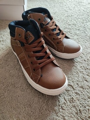 kids shoes for boys size 13 brand new brown and navy sprox leather