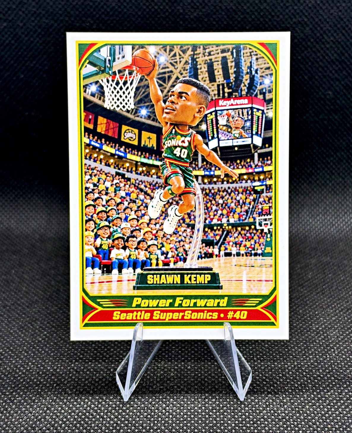Shawn Kemp Bobblehead Style Custom ACEO Art Card Seattle SuperSonics NBA 🏀