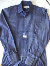 Turnbull & Asser Midnight Blue Cashmere/Cotton Special Occasion Dress Shirt 15 .
