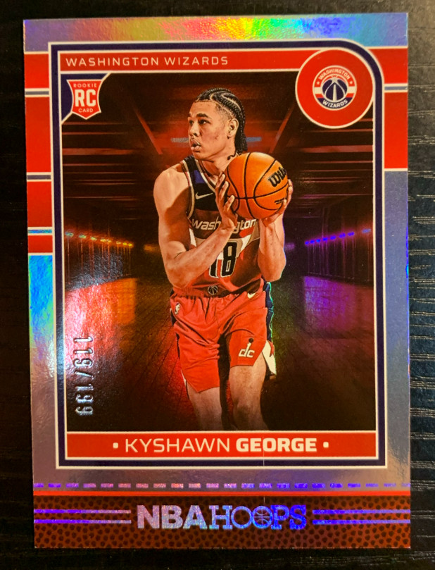Kyshawn George 2024-25 Panini NBA Hoops 119/199 Silver RC Wizards #254
